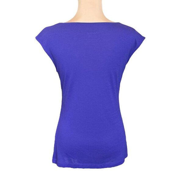 St. Emile Sleeveless Top Sz. 6 Purple Modal Cashmere Blend Ballet Neck Preppy - Picture 3 of 12